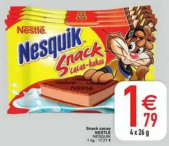 Cora Snack cacao nestlé nesquik aanbieding
