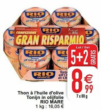 Cora Thon à l`huile d`olive tonijn in olijfolie rio mare aanbieding