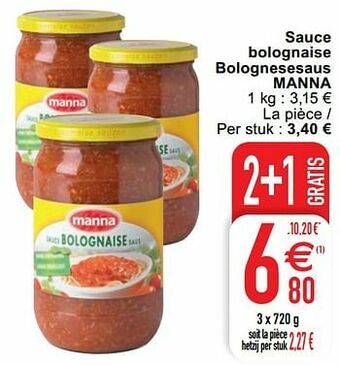 Cora Sauce bolognaise bolognesesaus manna aanbieding