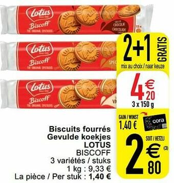 Cora Biscuits fourrés gevulde koekjes lotus biscoff aanbieding