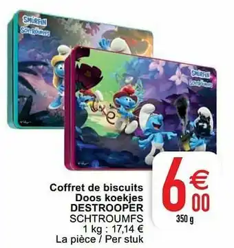 Coffret de biscuits doos koekjes destrooper schtroumfs