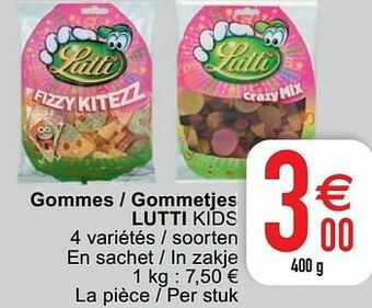 Cora Gommes - gommetjes lutti kids aanbieding