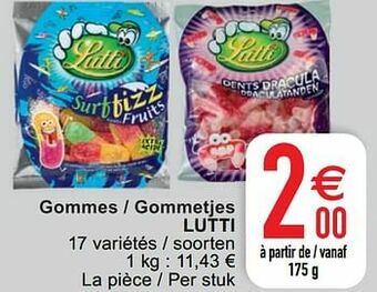 Cora Gommes - gommetjes lutti aanbieding