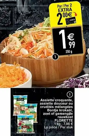 Cora Assiette croquante, assiette douceur ou crudités mélangées bordje krokant, zoet of gemengde rauwkost florette aanbieding