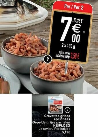 Cora Crevettes grises épluchées gepelde grijze garnalen heiploeg aanbieding