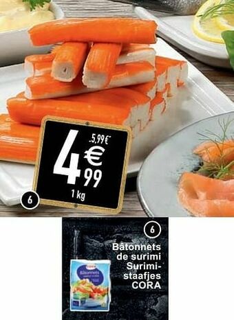 Cora Bâtonnets de surimi surimistaafjes cora aanbieding