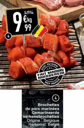 Cora Brochettes de porc marinées gemarineerde varkensbrochettes aanbieding