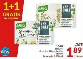 Intermarché Knorr zero zout groente- of kippenbouillon aanbieding