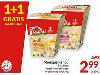 Intermarché Monique ranou pasta box aanbieding