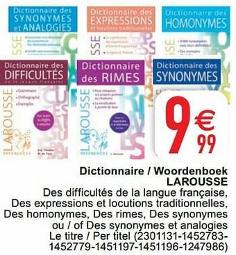 Cora Dictionnaire - woordenboek larousse aanbieding
