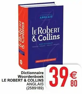 Cora Dictionnaire woordenboek le robert + collins anglais aanbieding
