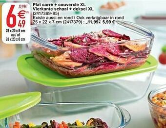 Cora Plat carré + couvercle xl vierkante schaal + deksel xl aanbieding