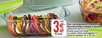 Cora Plat rectangulaire + couvercle rechthoekige schotel + deksel aanbieding