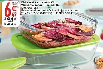 Cora Plat carré + couvercle xl vierkante schaal + deksel xl aanbieding