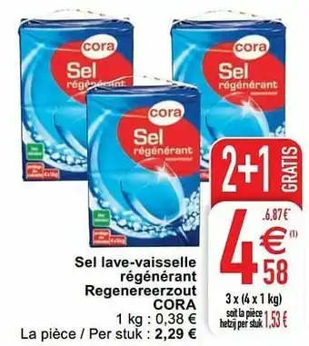 Cora Sel lave-vaisselle régénérant regenereerzout cora aanbieding
