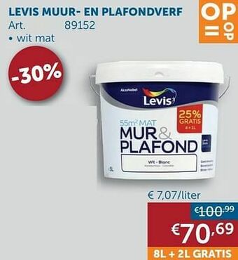 Zelfbouwmarkt Levis muur- en plafondverf aanbieding