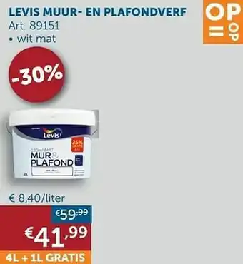 Zelfbouwmarkt Levis muur- en plafondverf wit mat aanbieding