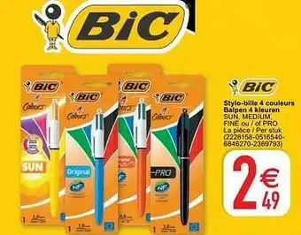 Cora Stylo-bille 4 couleurs balpen 4 kleuren sun medium fine ou - of pro aanbieding