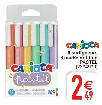 Cora 6 surligneurs 6 markeerstiften pastel aanbieding