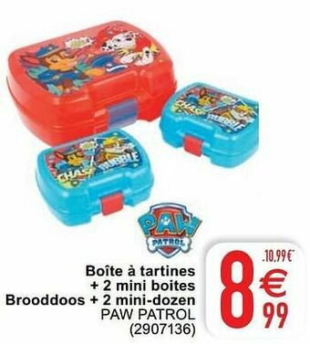 Cora Boîte à tartines + 2 mini boites brooddoos + 2 mini-dozen paw patrol aanbieding