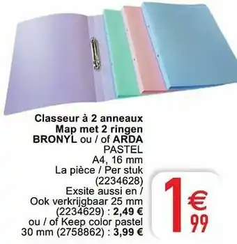 Classeur à 2 anneaux map met 2 ringen bronyl ou - of arda pastel