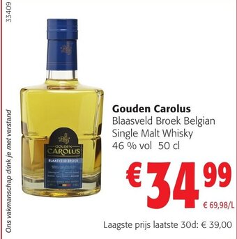Colruyt Gouden Carolus Blaasveld Broek Belgian Single Malt Whisky 46 % vol 50 cl aanbieding