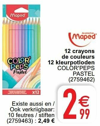 12 crayons de couleurs 12 kleurpotloden color`peps pastel