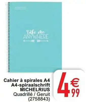 Cora Cahier à spirales a4 a4-spiraalschrift michelrius aanbieding