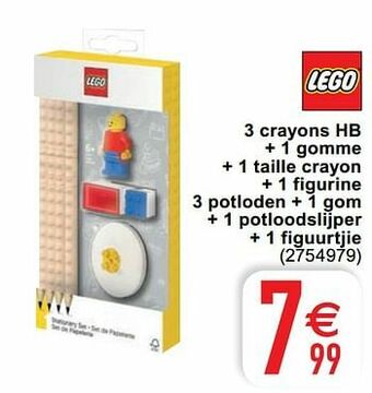 Cora 3 crayons hb + 1 gomme + 1 taille crayon + 1 figurine 3 potloden + 1 gom + 1 potloodslijper + 1 figuurtjie aanbieding