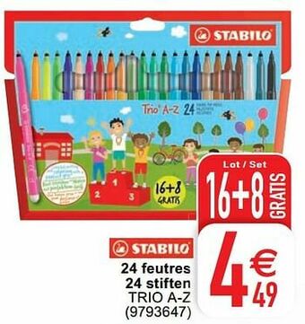 Cora 24 feutres 24 stiften trio a-z aanbieding