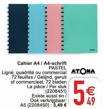 Cahier a4 - a4-schrift pastel