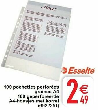 Cora 100 pochettes perforées graines a4 100 geperforeerde a4-hoesjes met korrel aanbieding