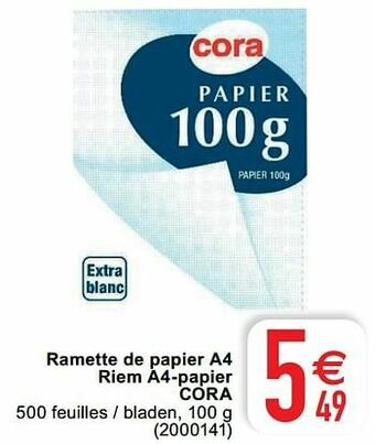 Cora Ramette de papier a4 riem a4-papier cora aanbieding