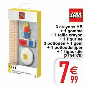 Cora 3 crayons hb + 1 gomme + 1 taille crayon + 1 figurine 3 potloden + 1 gom + 1 potloodslijper + 1 figuurtjie aanbieding
