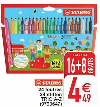 Cora 24 feutres 24 stiften trio a-z aanbieding