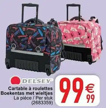 Cora Cartable à roulettes boekentas met wieltjes aanbieding