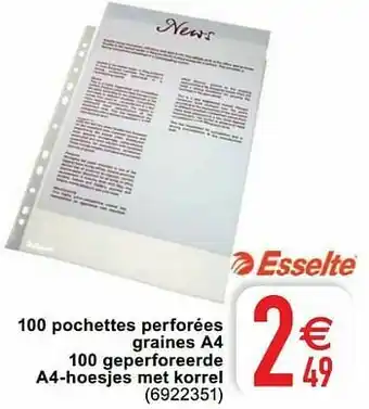 Cora 100 pochettes perforées graines a4 100 geperforeerde a4-hoesjes met korrel aanbieding