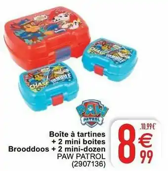 Cora Boîte à tartines + 2 mini boites brooddoos + 2 mini-dozen paw patrol aanbieding