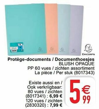 Protège-documents - documenthoesjes blush opaque