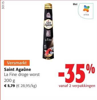 Colruyt Saint Agaûne La Fine droge worst 200 g aanbieding