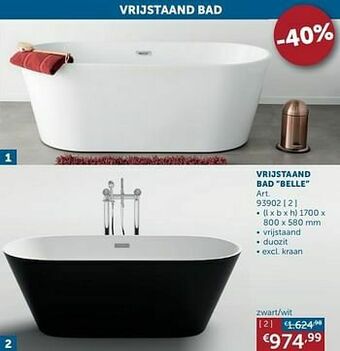 Zelfbouwmarkt Vrijstaand bad belle aanbieding