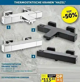 Zelfbouwmarkt Thermostatische kranen hazel douchekraan chroom aanbieding