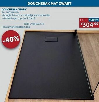Zelfbouwmarkt Douchebak moby aanbieding