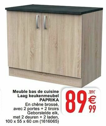 Cora Meuble bas de cuisine laag keukenmeubel paprika aanbieding