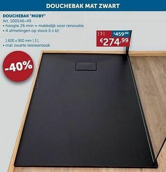 Zelfbouwmarkt Douchebak moby aanbieding