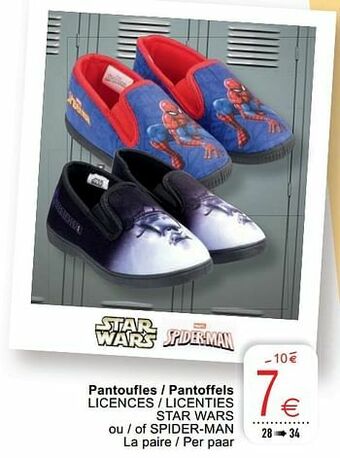 Cora Pantoufles - pantoffels licences - licenties star wars ou - of spider-man aanbieding