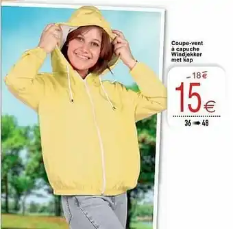 Cora Coupe-vent à capuche windjekker met kap aanbieding