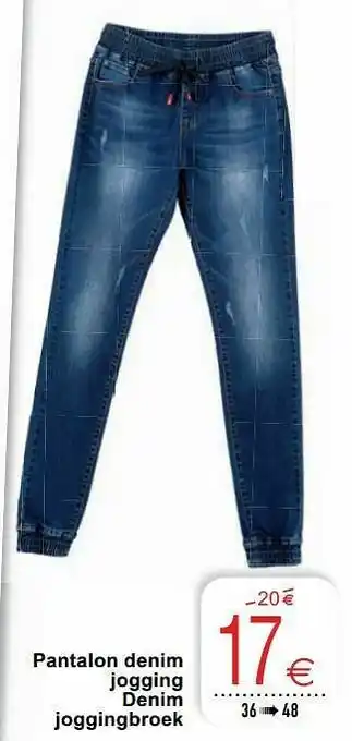 Cora Pantalon denim jogging denim joggingbroek aanbieding