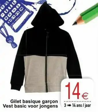 Cora Gilet basique garçon vest basic voor jongens aanbieding