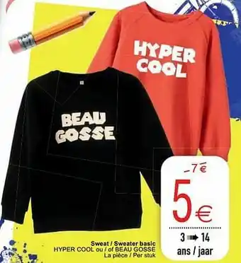 Cora Sweat - sweater basic hyper cool ou - of beau gosse aanbieding